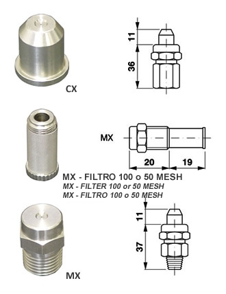 EUS MX/CX hydraulický atomizér 